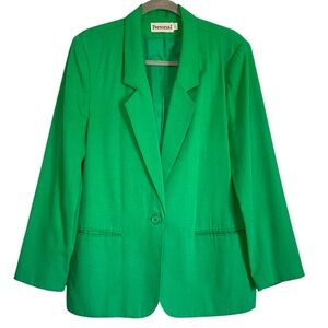 Vintage Women’s Kelly Green Oversized Blazer, Size 12